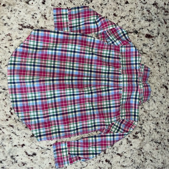 Polo Ralph Lauren Size 2T Pink Plaid Button Up 100% Cotton Green Blue Toddler - Picture 6 of 6